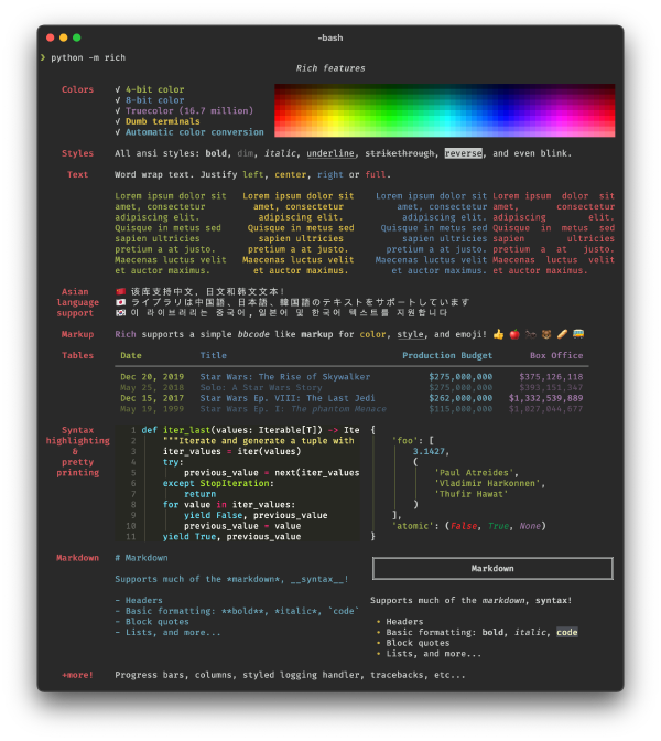 Rich: interfases en la terminal