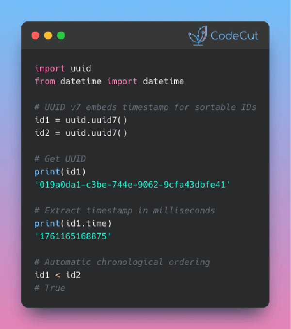 UUID v7 en Python 3.14: IDs Ordenables por Tiempo